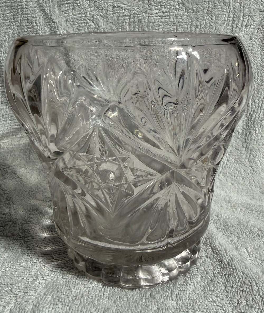Anchor Hocking Crystal Glass Star Of David Vase
